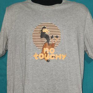 Gray Emperor's New Groove Kuzco "No Touchy" T-Shirt, Size XL